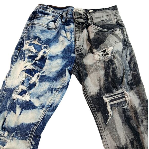 FWRD Denim Co. Boys Blue Wash Graphics Stretchy Jeans - Size 18 - Picture 1 of 4